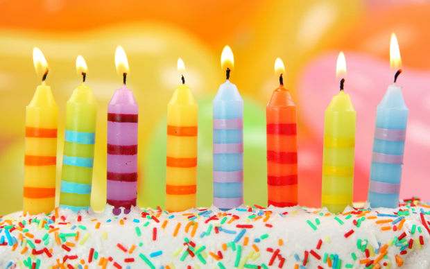 birthday cake and candles background
