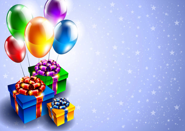 balloons and gifts background