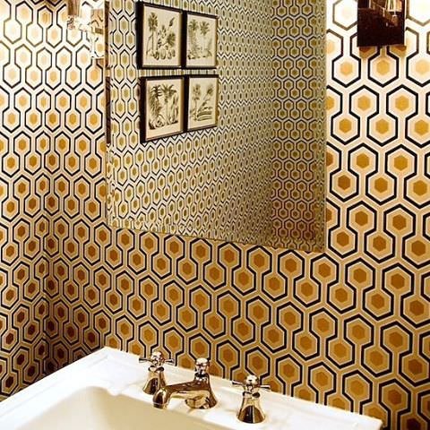 geomertric bathroom wallpaper design