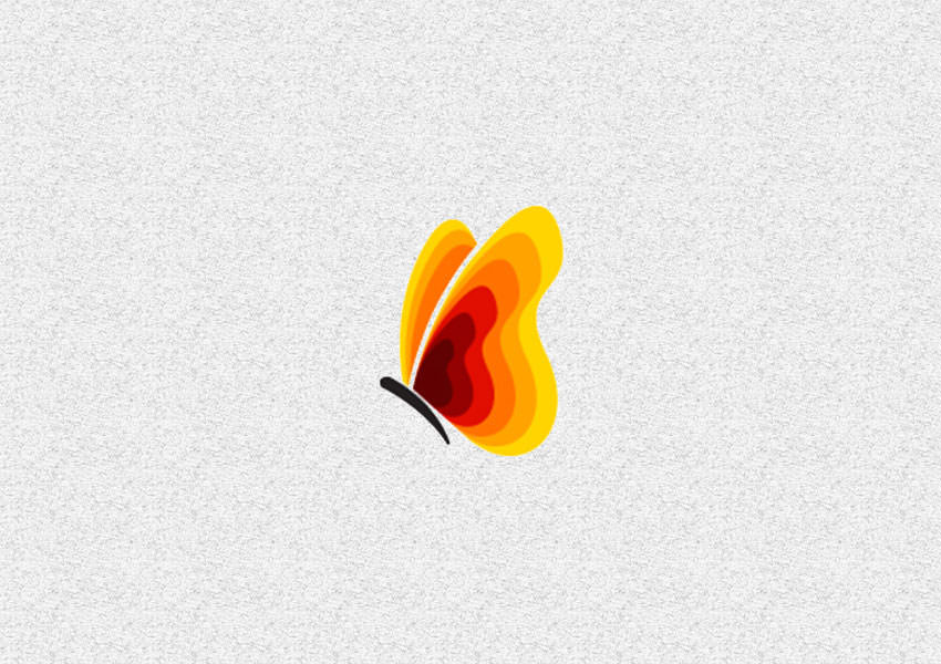 yellow butterfly logo design