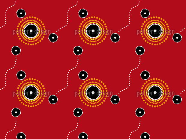 circle pattern design on red background