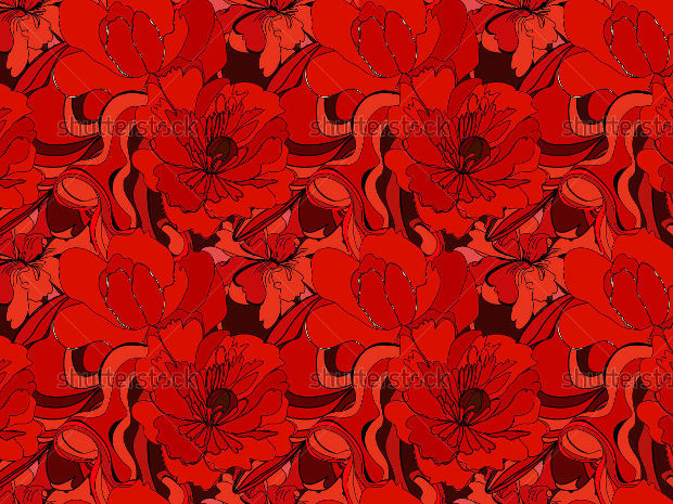 red flowers seamless pattern design