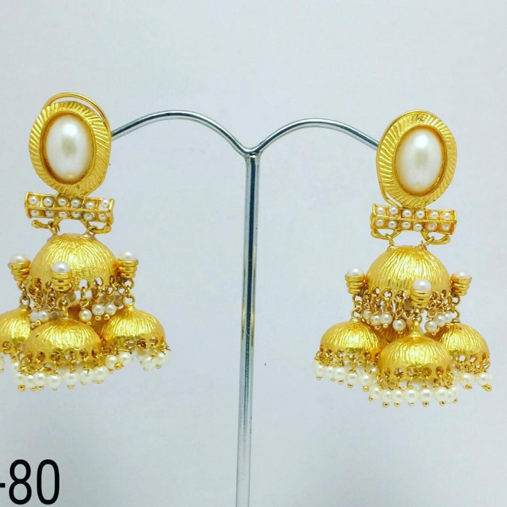 gold jhumka hoop earrings