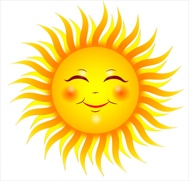 smiling sun vector