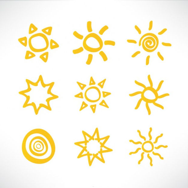 sun icons vector