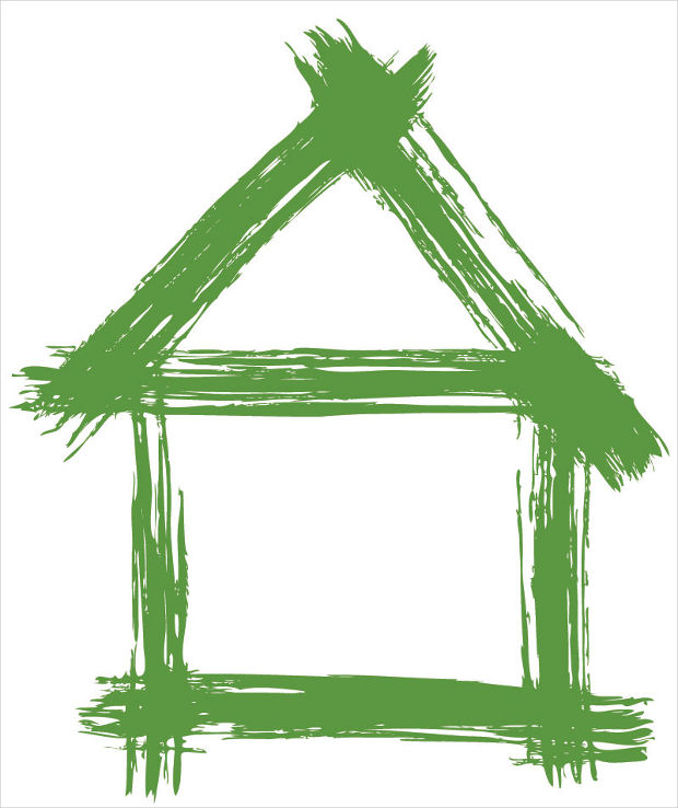 green eco house vector