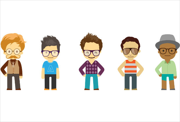 hipster character vector