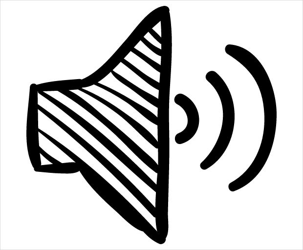 sketched speaker icon