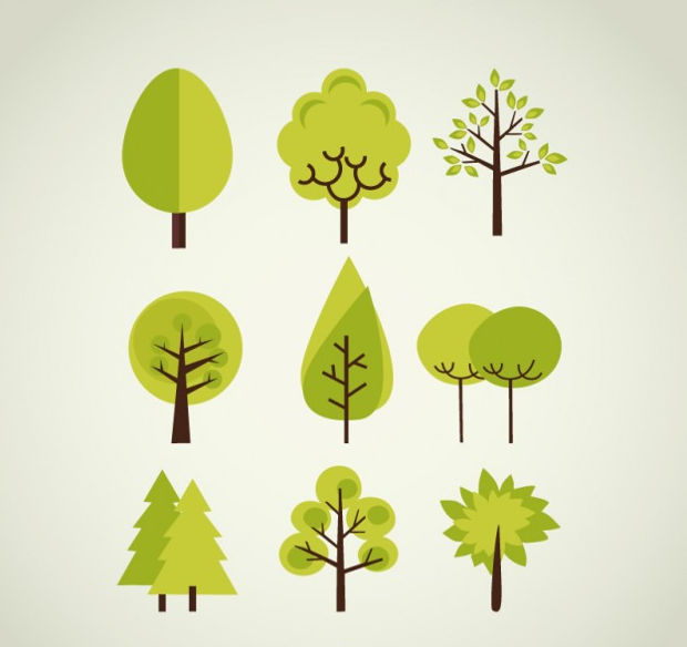 trees collection vector