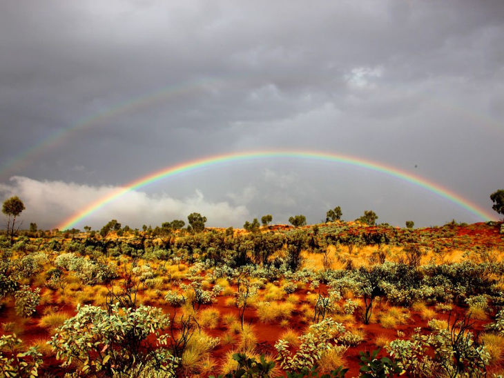 rainbow landscape background