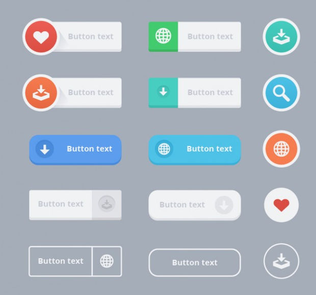 different text buttons vector