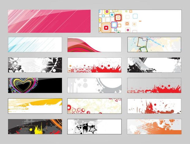 abstract banner vector set