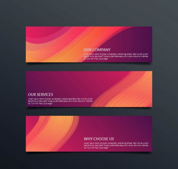 abstract wavy banners vector