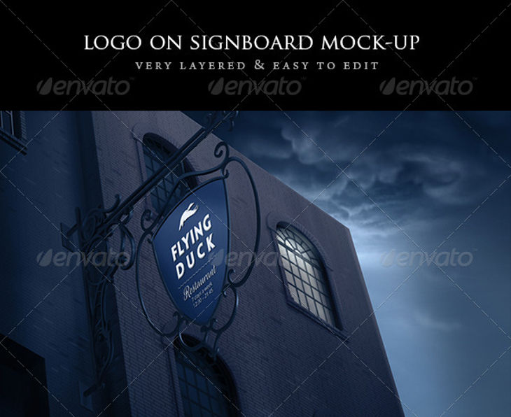 high quality victorian signboard mockup
