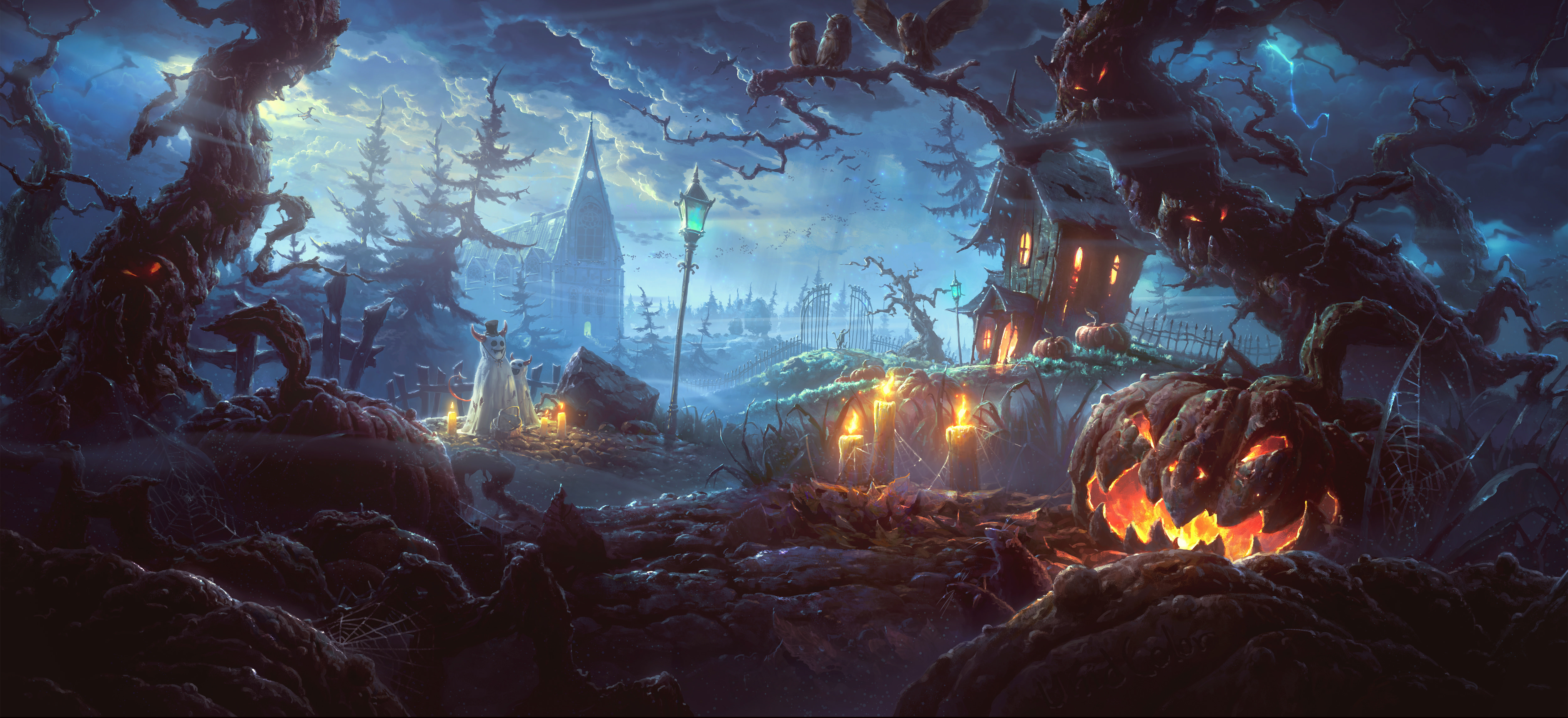 creepy halloween background