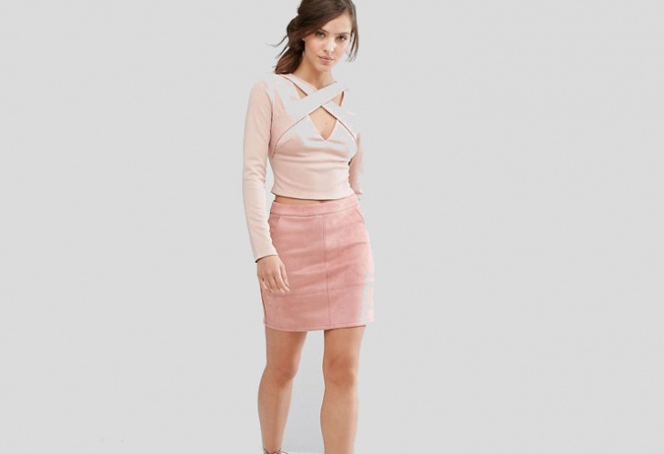 faux suede mini skirt design