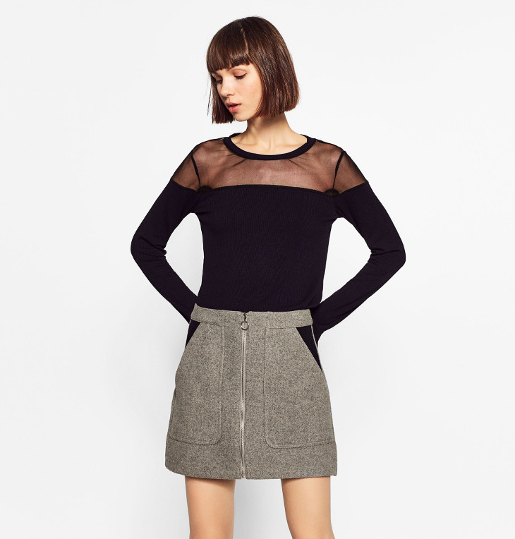 front zip mini skirt design