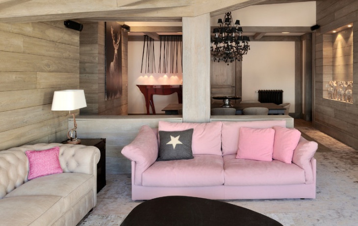 cool light pink sofa living room
