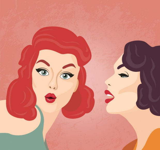 women gossiping vector illustration