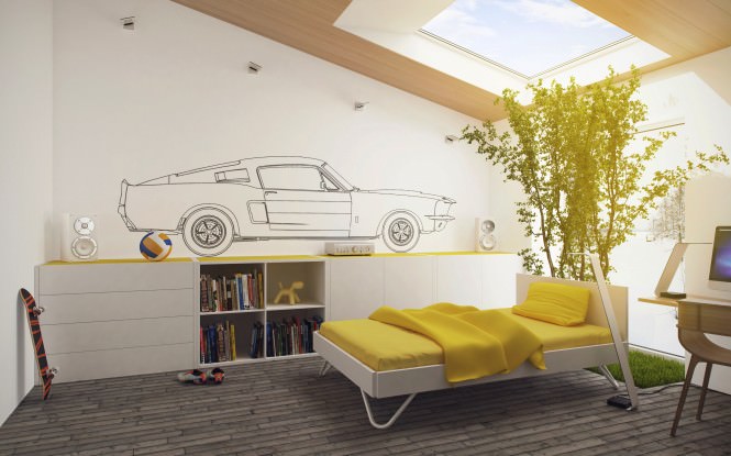 contemporary skylight bedroom design