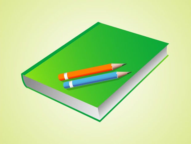 book and pencil vector