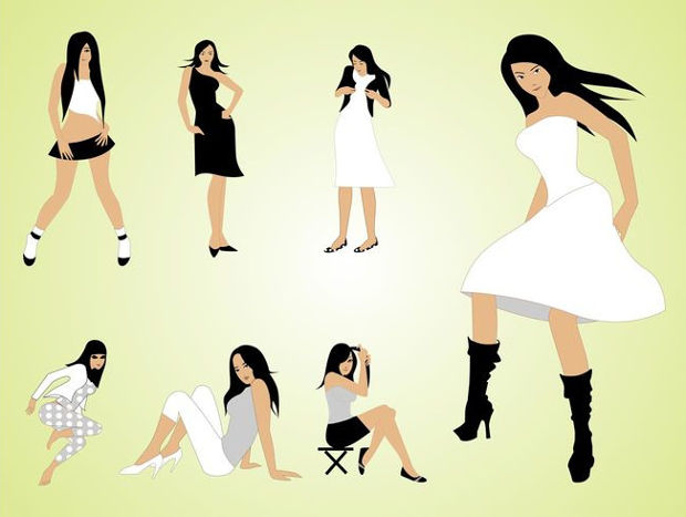 fashion girls vector illustrations