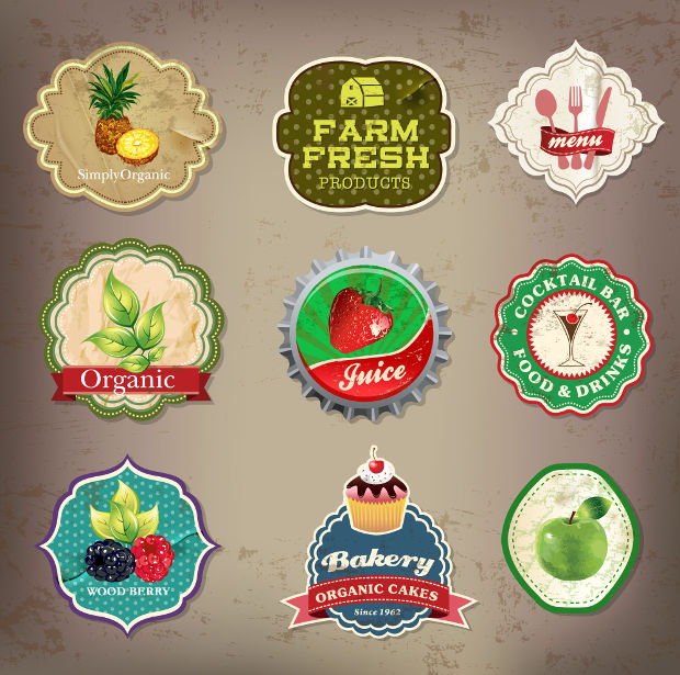 food and drink label vector