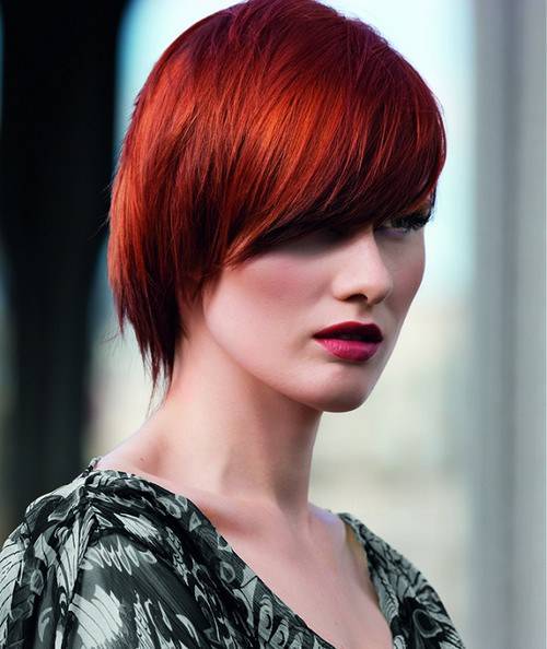 red chic hair style design