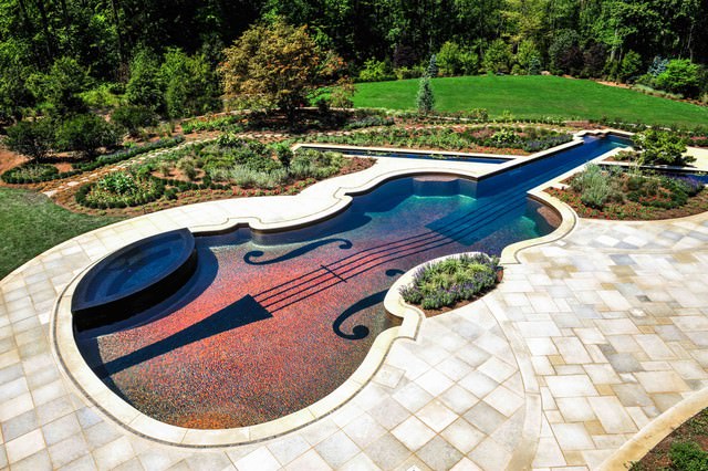 eclectic pool landscape design