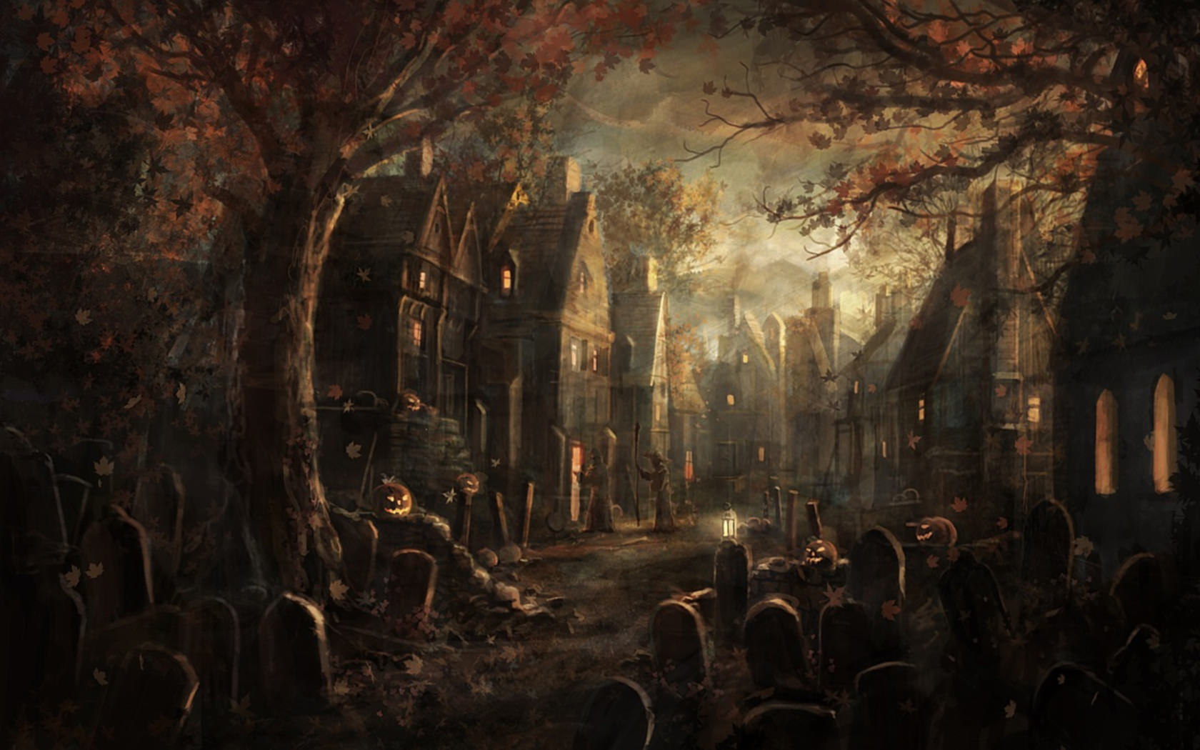 creepy graveyard backgound