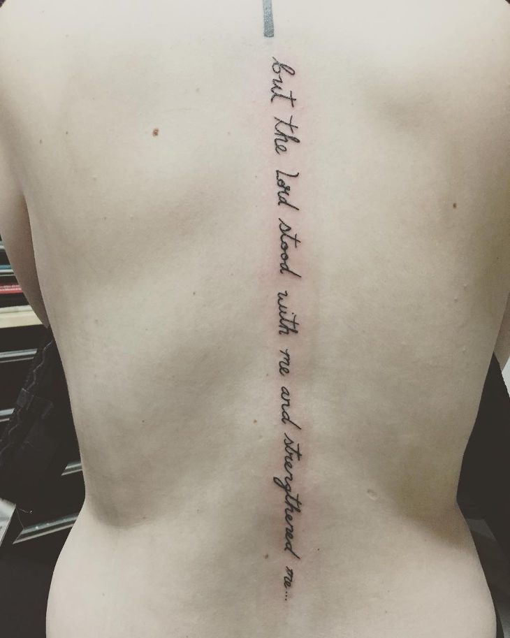 Script Tattoo on Spine