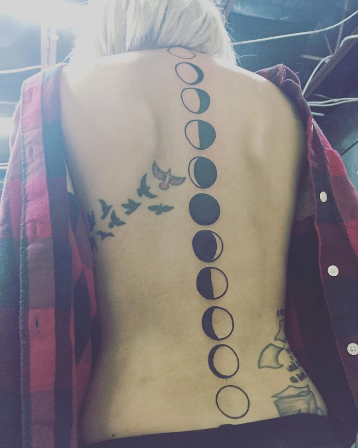 moon spine tattoo ideas