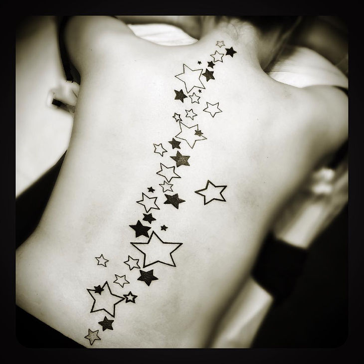 stars spine tattoo designs