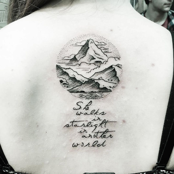 beautiful mountain design tattoo