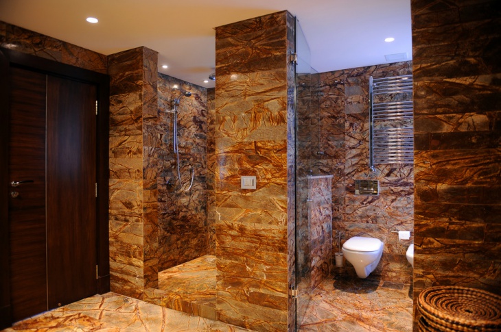 brown marble bathroom design