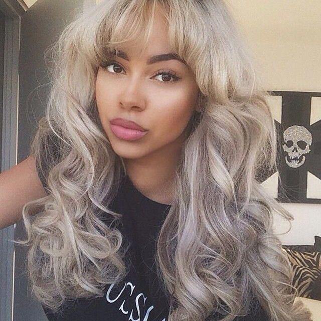 white long hairstyle with bangs