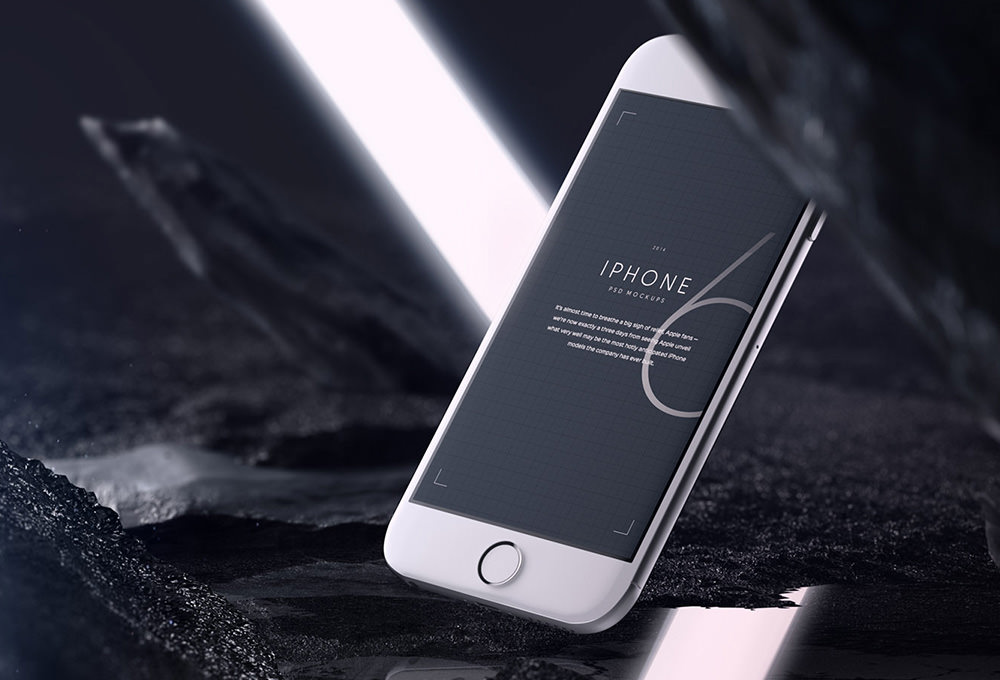 iphone 6 tilted mockups free psd