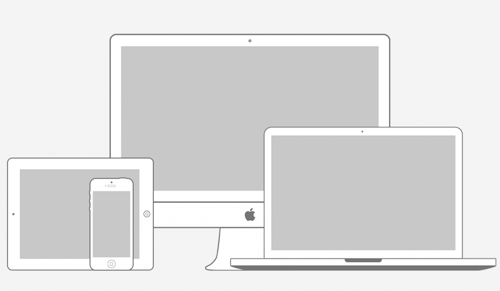apple devices outline mockup