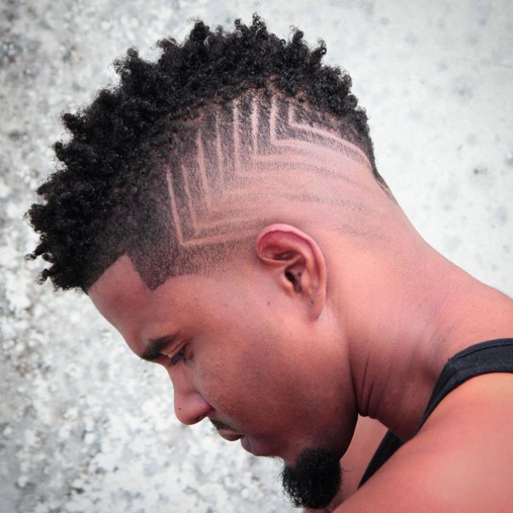 corte afro fade haircut design