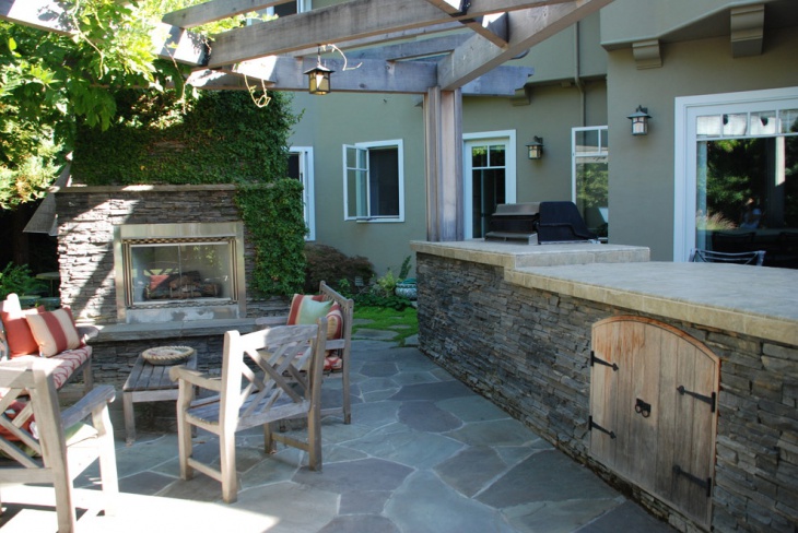 serene stone patio design