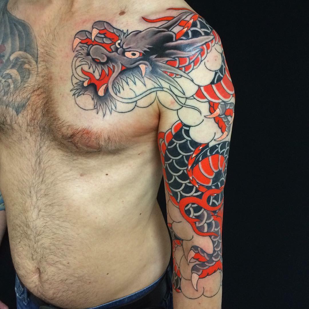 dragon arm sleeve tattoo