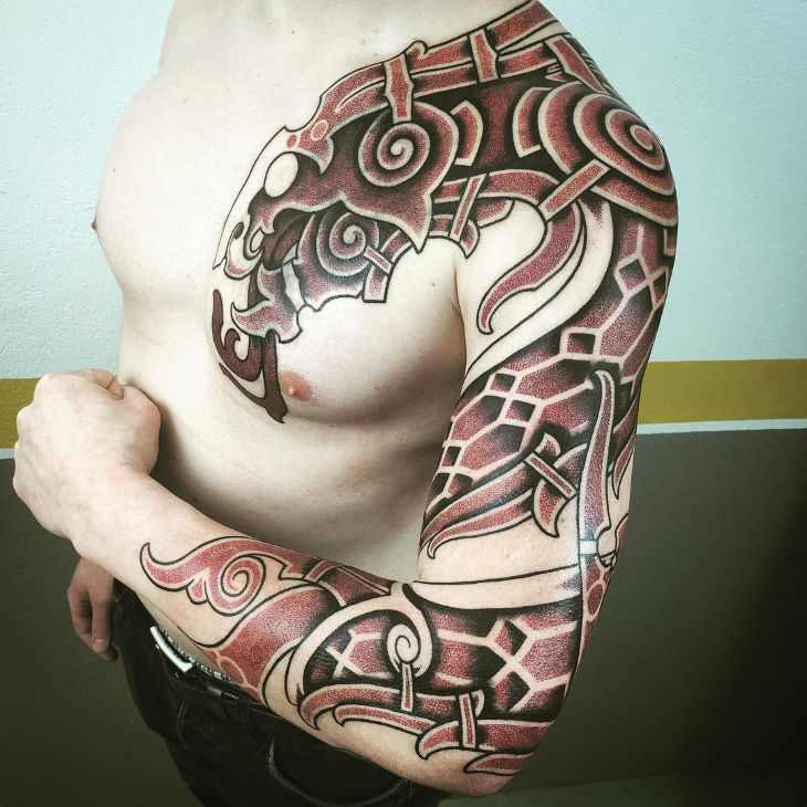 viking tribal tattoo sleeve