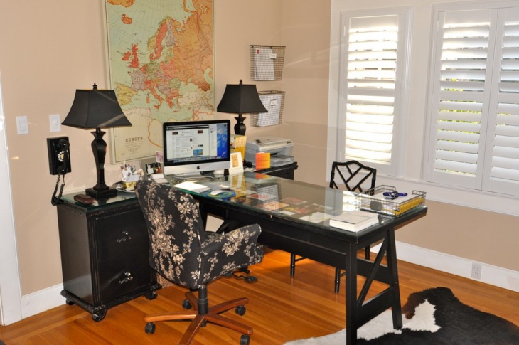 vintage minimalist masculine home office 