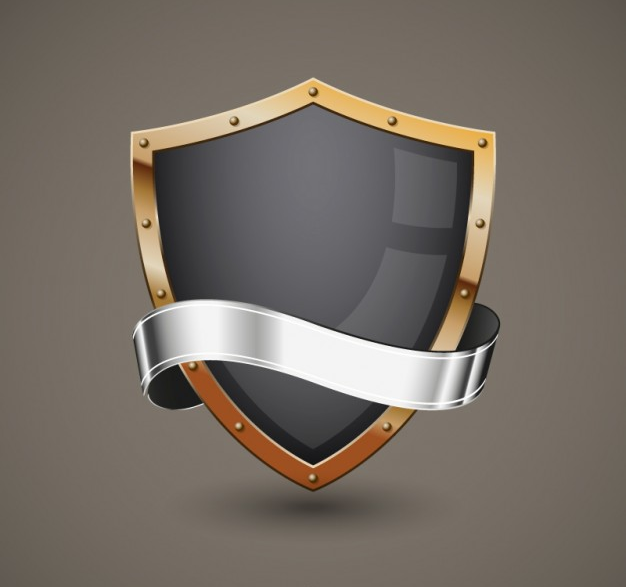 metallic shield vector