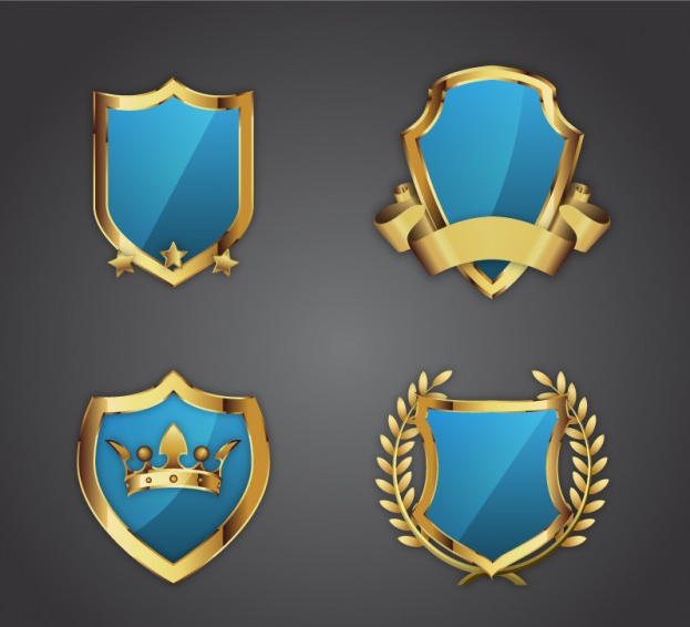 ornamental shields vector