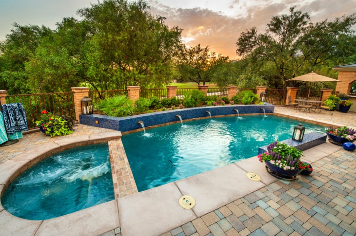 contemporary and modern style backyard pool