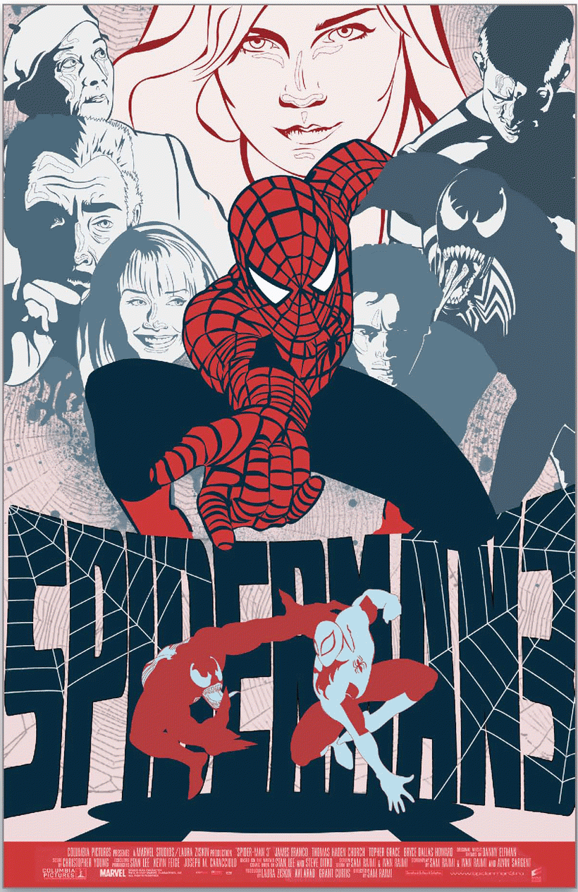 spiderman 3 movie poster fan art illustrated