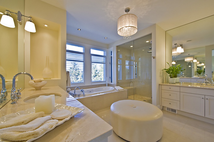 minimalist bathroom chandelier