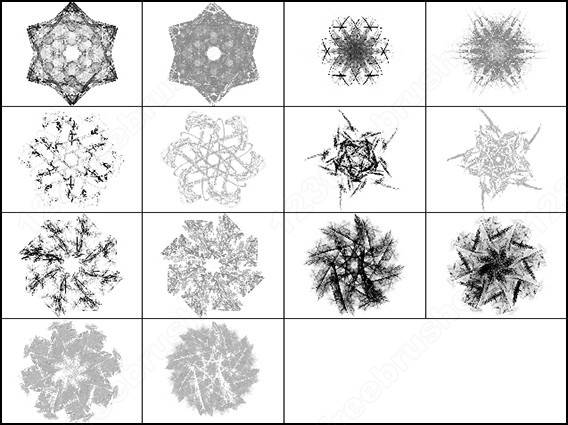 fractals snowflake brushes
