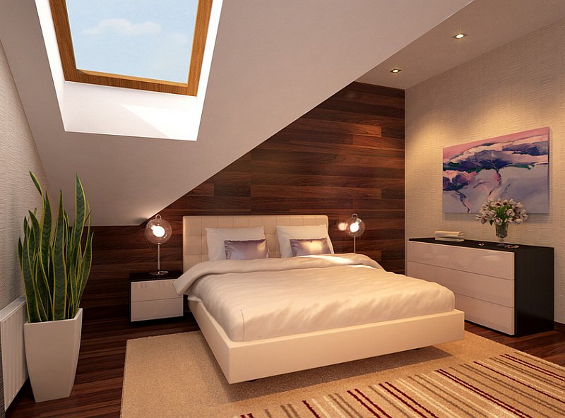 cozy skylight bedroom design